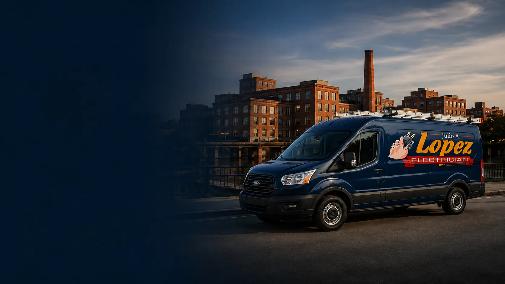 Electrician in Lowell Ma vehicle that is owned by Julio Lopez Electrician
