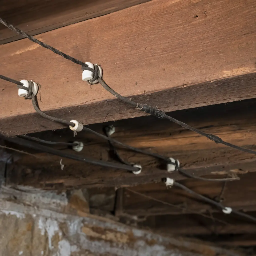 Knob-and-tube wiring on an old home in MA