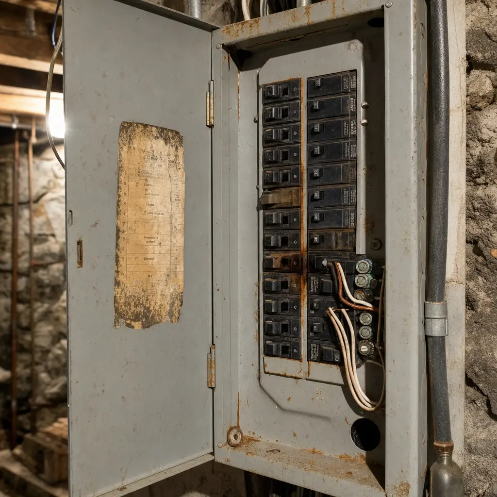 Old residential circuit breaker from a home in Northen Mass